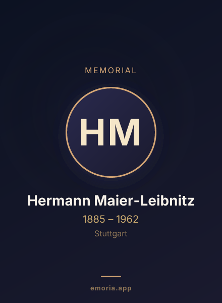 Memorial portrait of Hermann Maier-Leibnitz