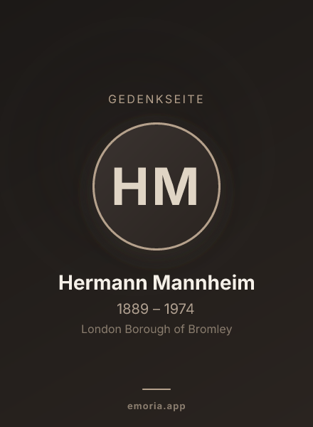 Gedenkportrait von Hermann Mannheim