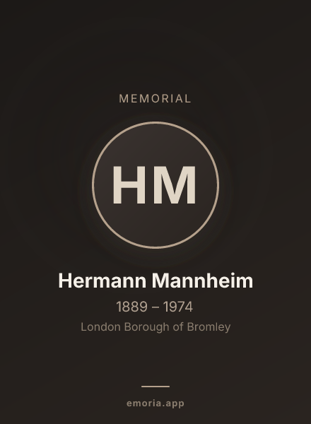 Memorial portrait of Hermann Mannheim