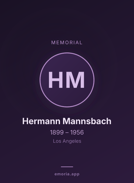 Memorial portrait of Hermann Mannsbach