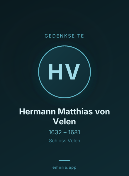 Gedenkportrait von Hermann Matthias von Velen
