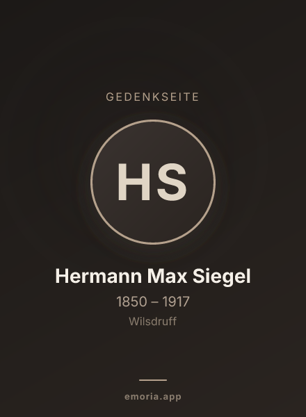 Gedenkportrait von Hermann Max Siegel