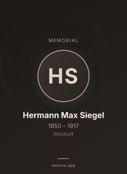Memorial portrait of Hermann Max Siegel