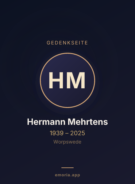 Gedenkportrait von Hermann Mehrtens