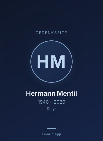 Gedenkportrait von Hermann Mentil