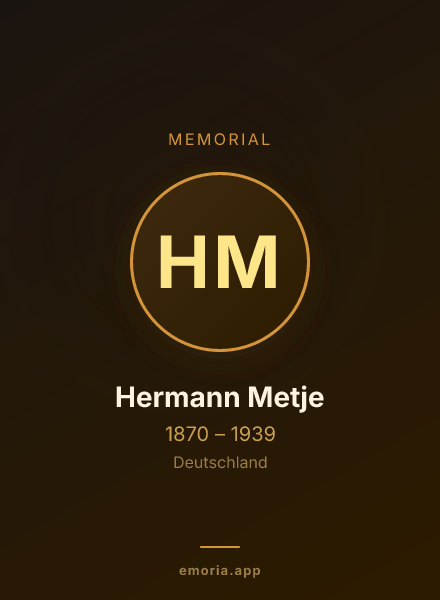 Memorial portrait of Hermann Metje