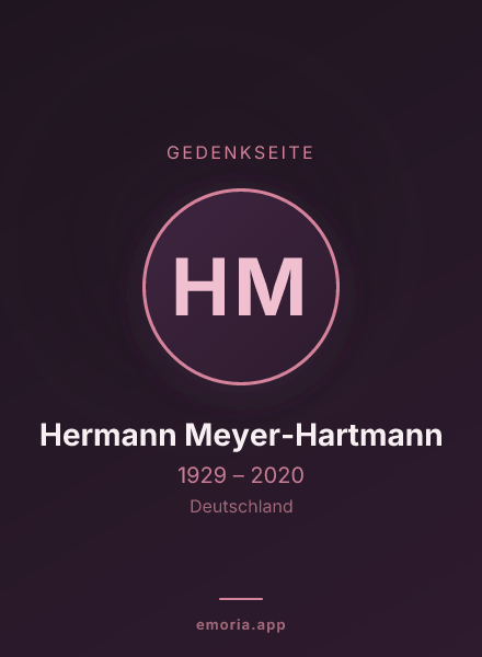 Gedenkportrait von Hermann Meyer-Hartmann