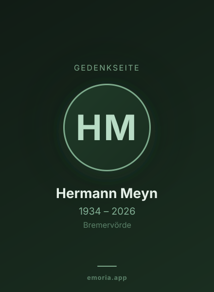 Gedenkportrait von Hermann Meyn