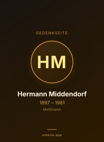 Gedenkportrait von Hermann Middendorf