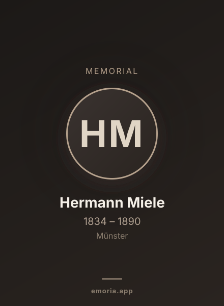 Memorial portrait of Hermann Miele