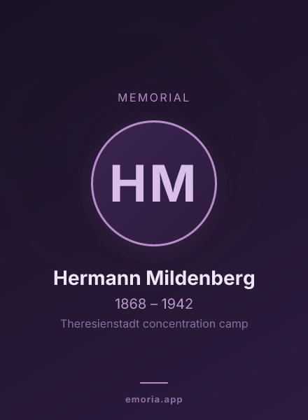 Memorial portrait of Hermann Mildenberg