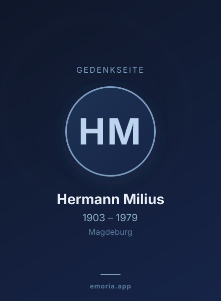 Gedenkportrait von Hermann Milius
