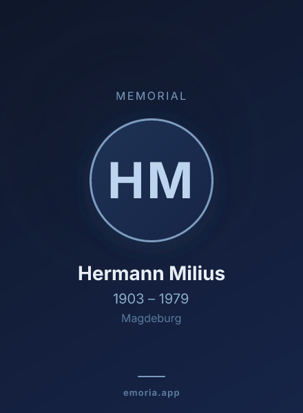 Memorial portrait of Hermann Milius