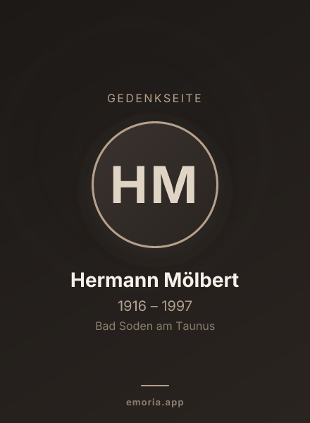 Gedenkportrait von Hermann Mölbert