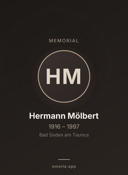 Memorial portrait of Hermann Mölbert