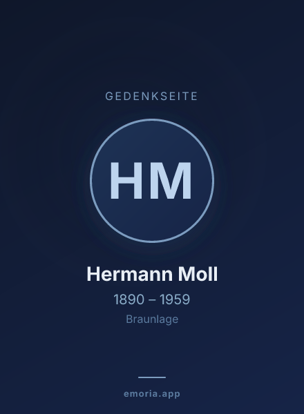 Gedenkportrait von Hermann Moll