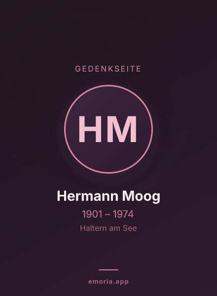 Gedenkportrait von Hermann Moog