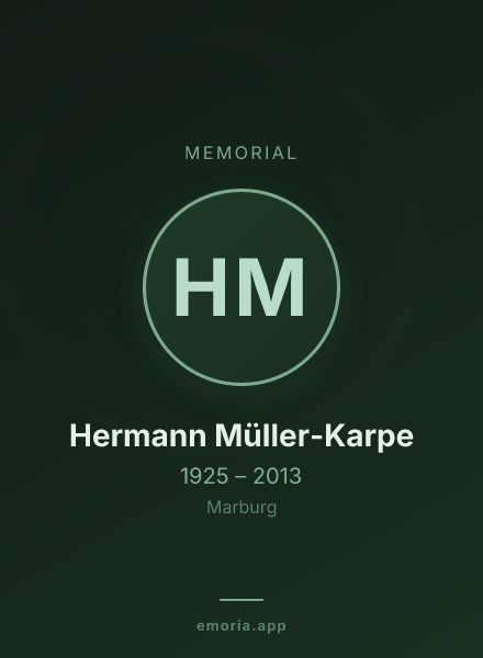 Memorial portrait of Hermann Müller-Karpe
