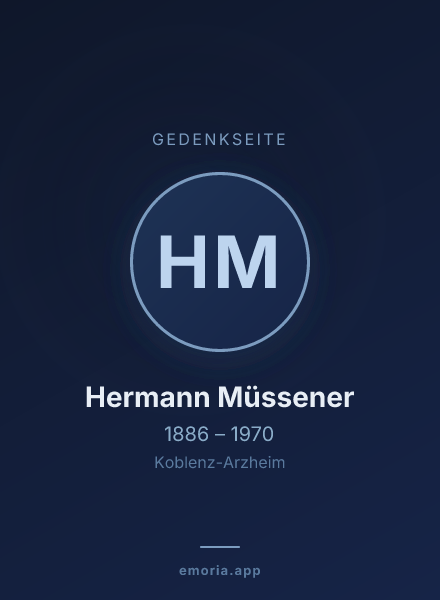 Gedenkportrait von Hermann Müssener