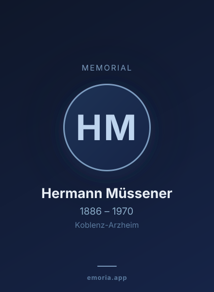 Memorial portrait of Hermann Müssener