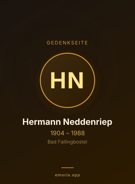 Gedenkportrait von Hermann Neddenriep