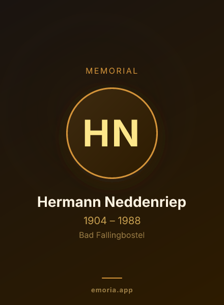 Memorial portrait of Hermann Neddenriep