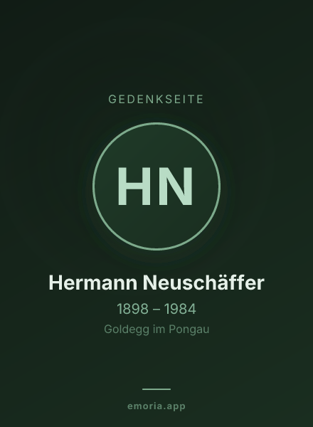 Gedenkportrait von Hermann Neuschäffer
