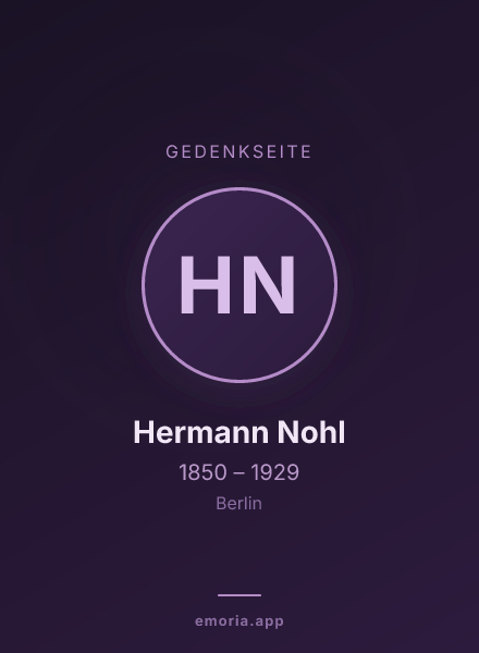 Gedenkportrait von Hermann Nohl