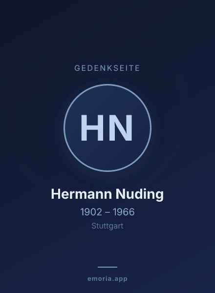 Gedenkportrait von Hermann Nuding
