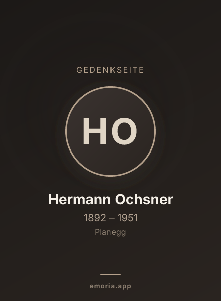 Gedenkportrait von Hermann Ochsner