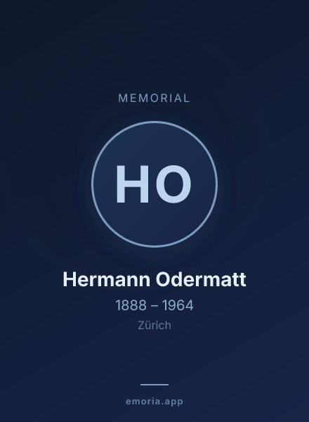 Memorial portrait of Hermann Odermatt