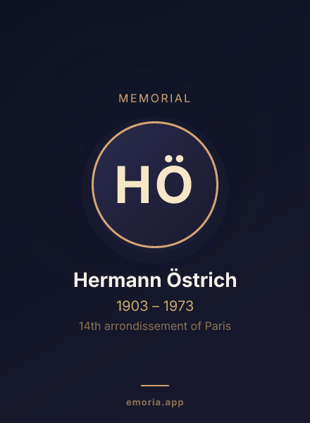 Memorial portrait of Hermann Östrich