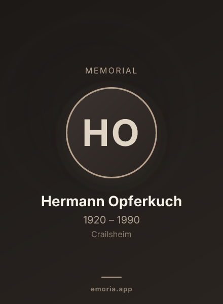 Memorial portrait of Hermann Opferkuch