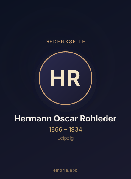 Gedenkportrait von Hermann Oscar Rohleder