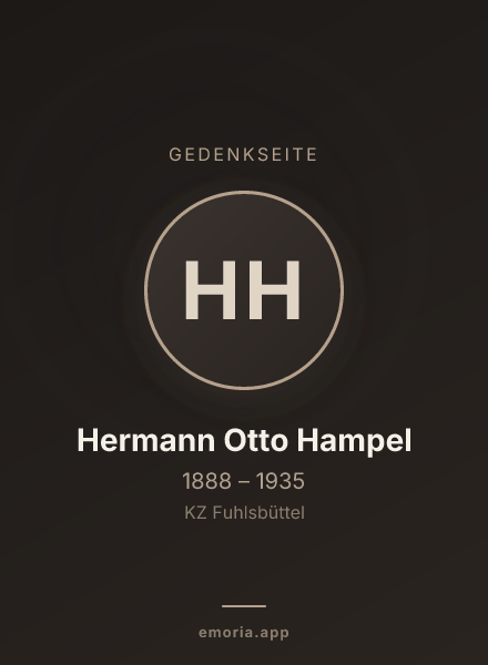 Gedenkportrait von Hermann Otto Hampel