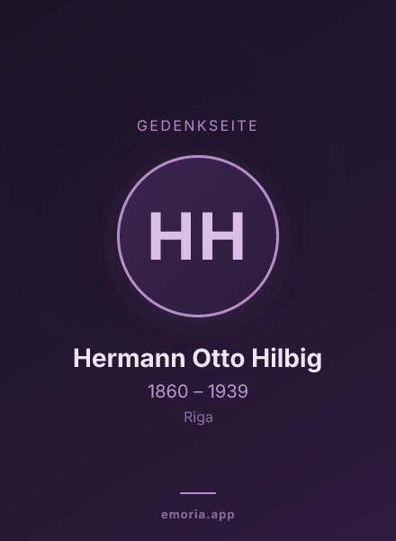 Gedenkportrait von Hermann Otto Hilbig