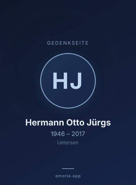 Gedenkportrait von Hermann Otto Jürgs
