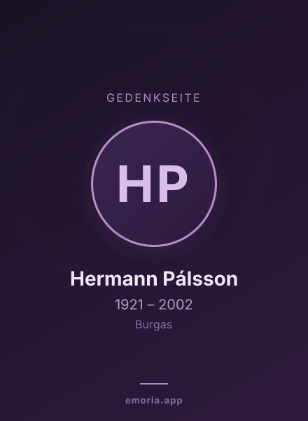 Gedenkportrait von Hermann Pálsson