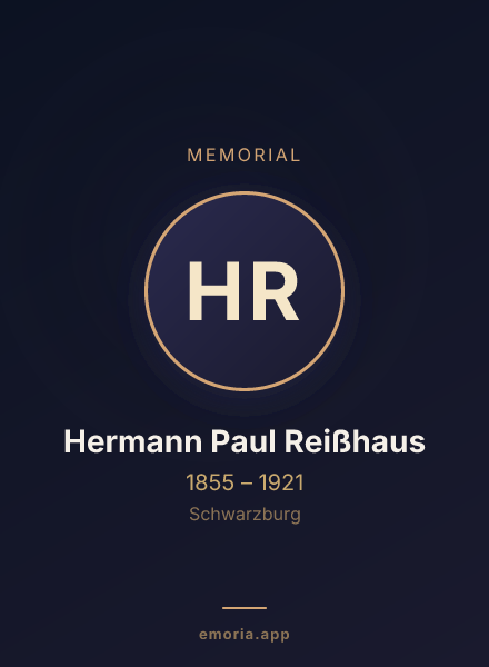 Memorial portrait of Hermann Paul Reißhaus