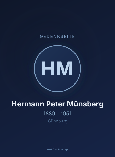 Gedenkportrait von Hermann Peter Münsberg