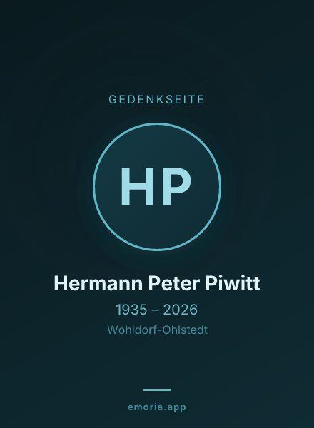 Gedenkportrait von Hermann Peter Piwitt
