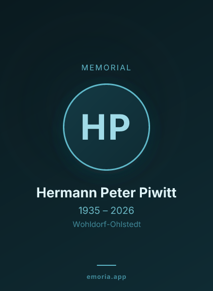 Memorial portrait of Hermann Peter Piwitt