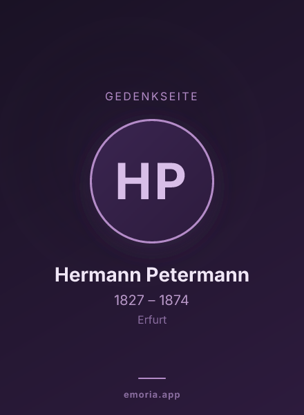 Gedenkportrait von Hermann Petermann