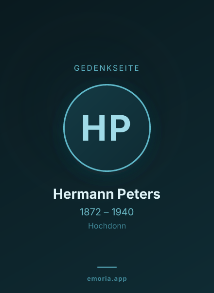 Gedenkportrait von Hermann Peters