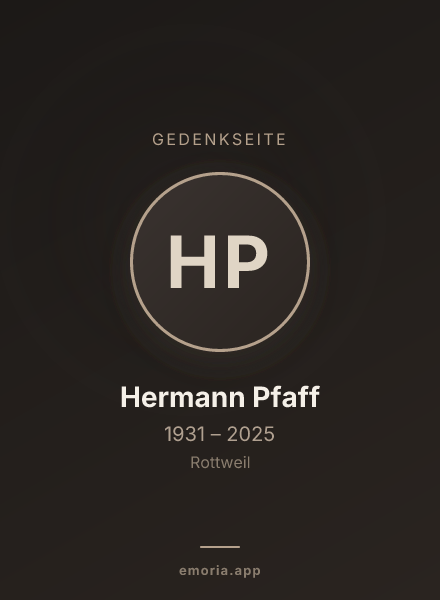 Gedenkportrait von Hermann Pfaff