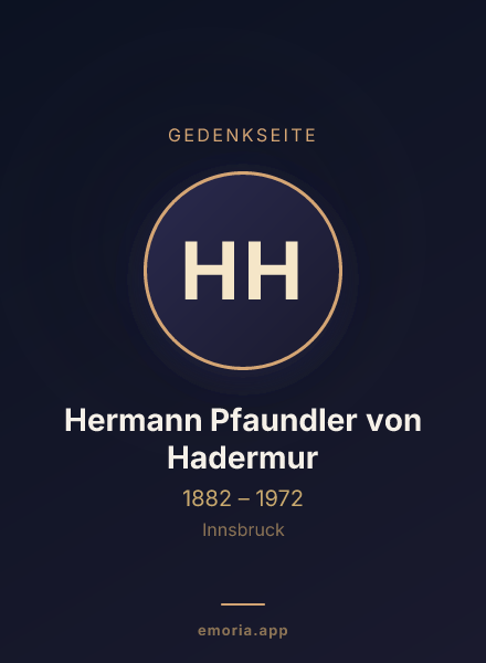 Gedenkportrait von Hermann Pfaundler von Hadermur