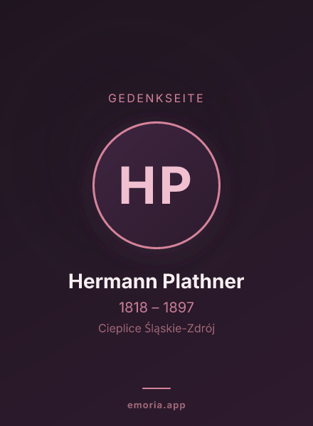 Gedenkportrait von Hermann Plathner