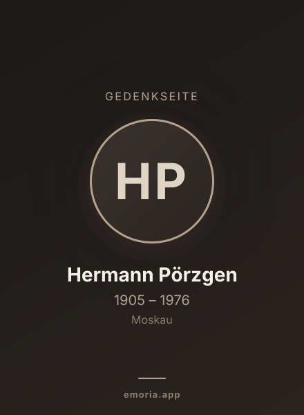 Gedenkportrait von Hermann Pörzgen