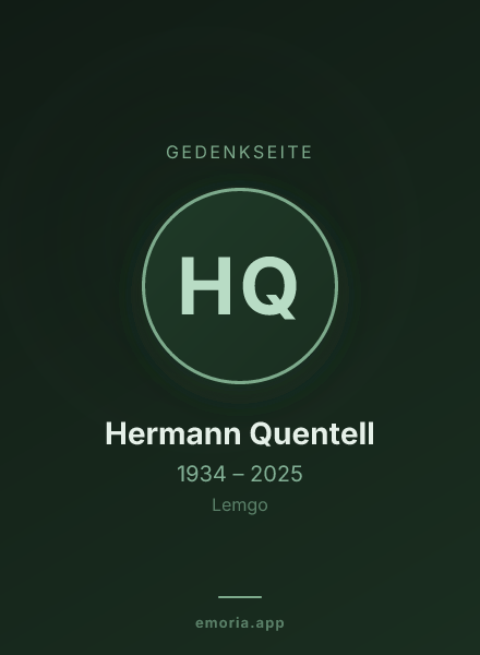 Gedenkportrait von Hermann Quentell