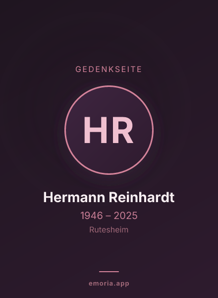 Gedenkportrait von Hermann Reinhardt
